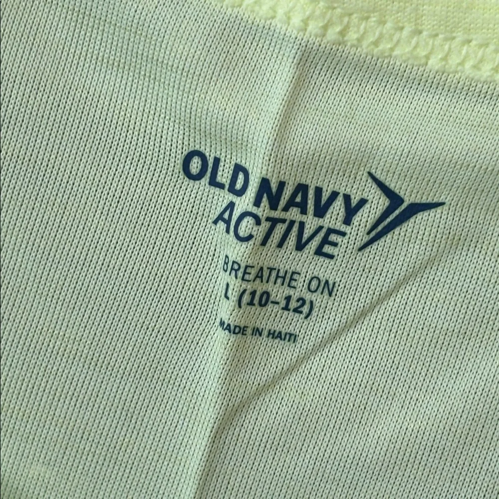 Old Navy Girls Breathe On Active Side Wrap Tank Top in Light Bulb Neon